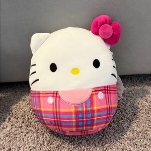 Hello Kitty Plush Toy with Pink Plaid Outfit